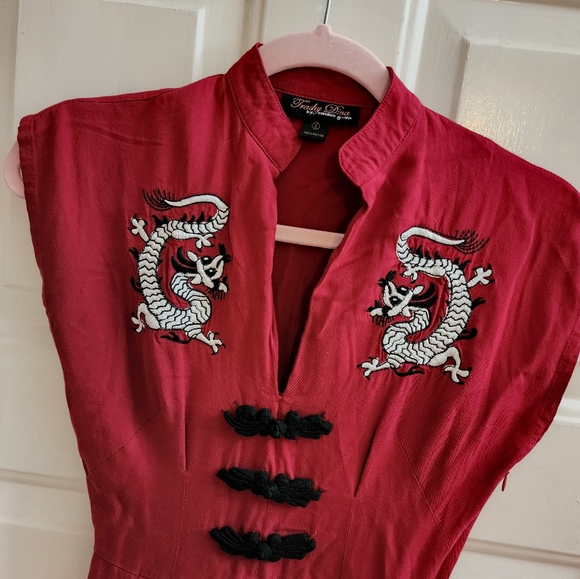 Trashy Diva Lilian Dress in red with Dragons EUC size 2 - Picture 10 of 10